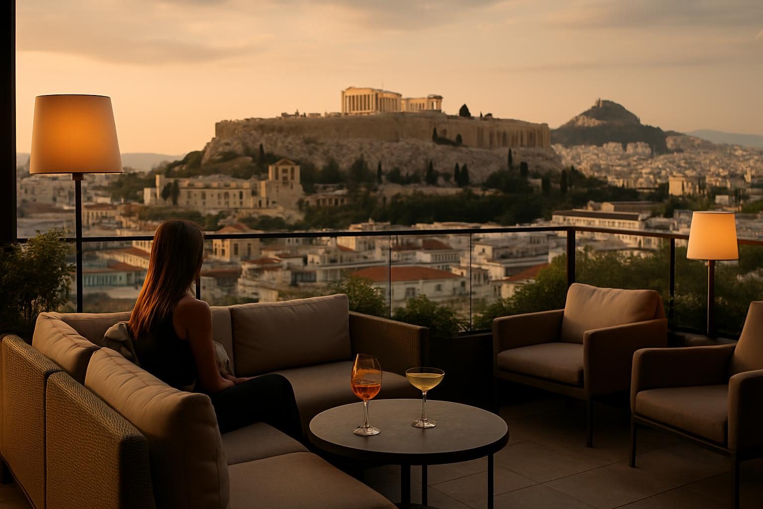 Greece — rooftop bar view