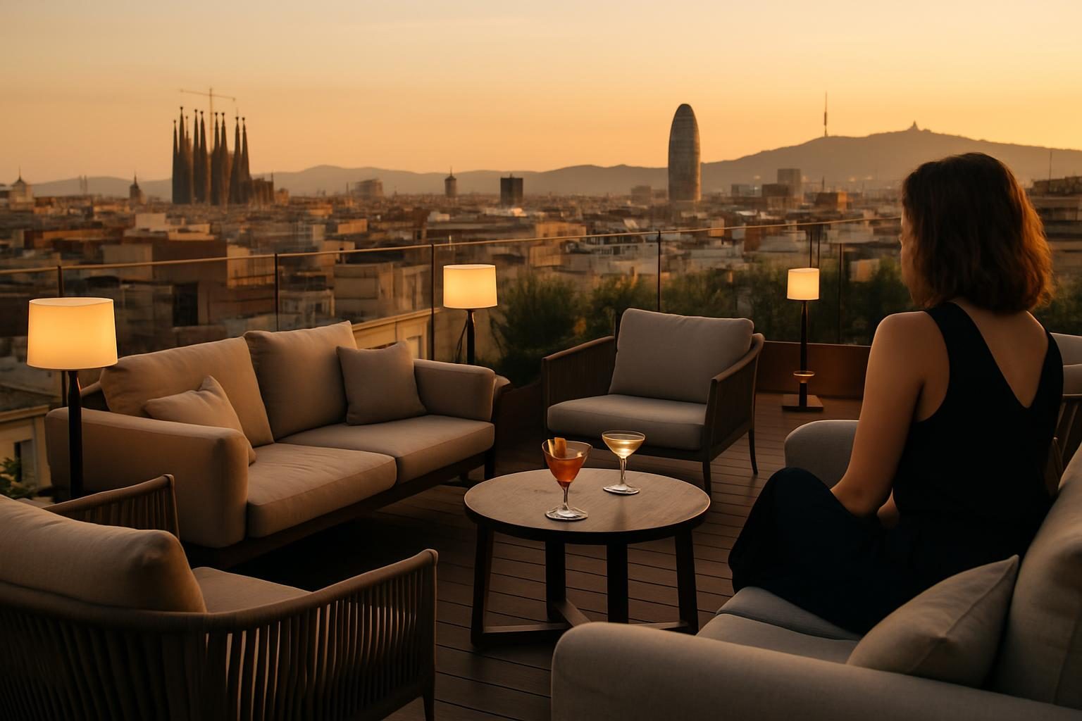 Spain — rooftop bar view