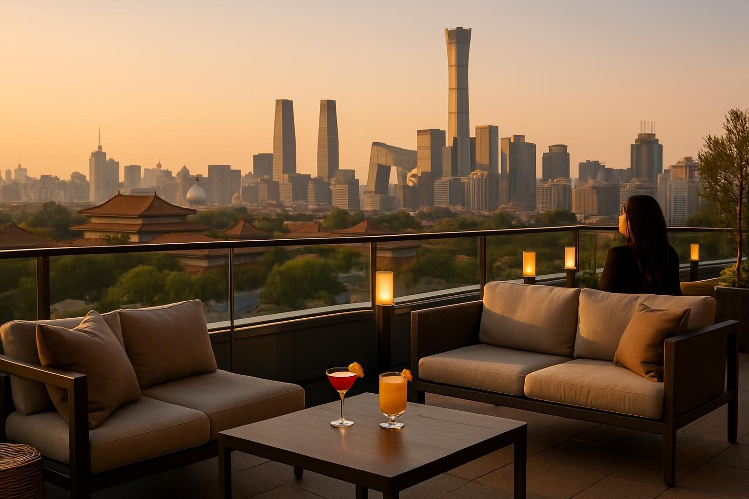 China — rooftop bar view
