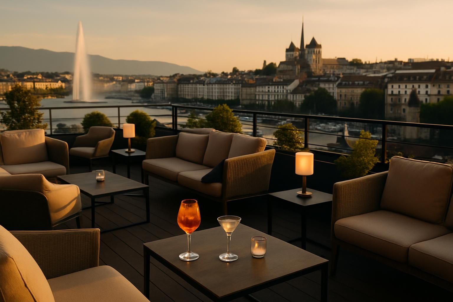 Switzerland — rooftop bar view
