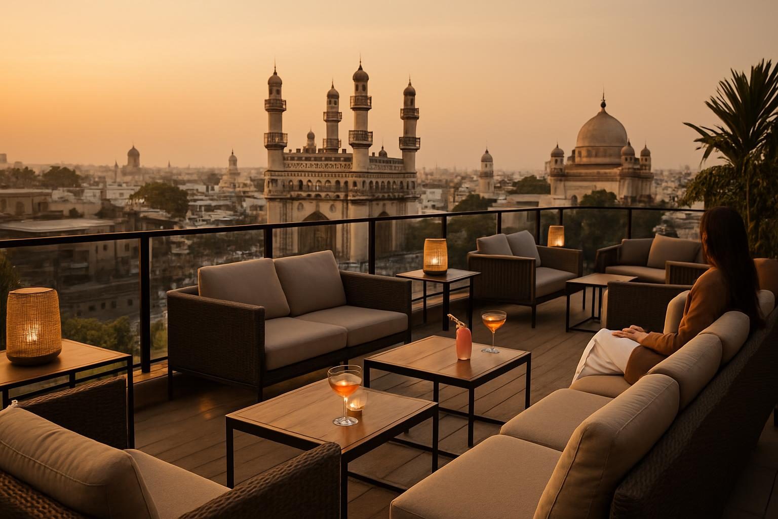 India — rooftop bar view