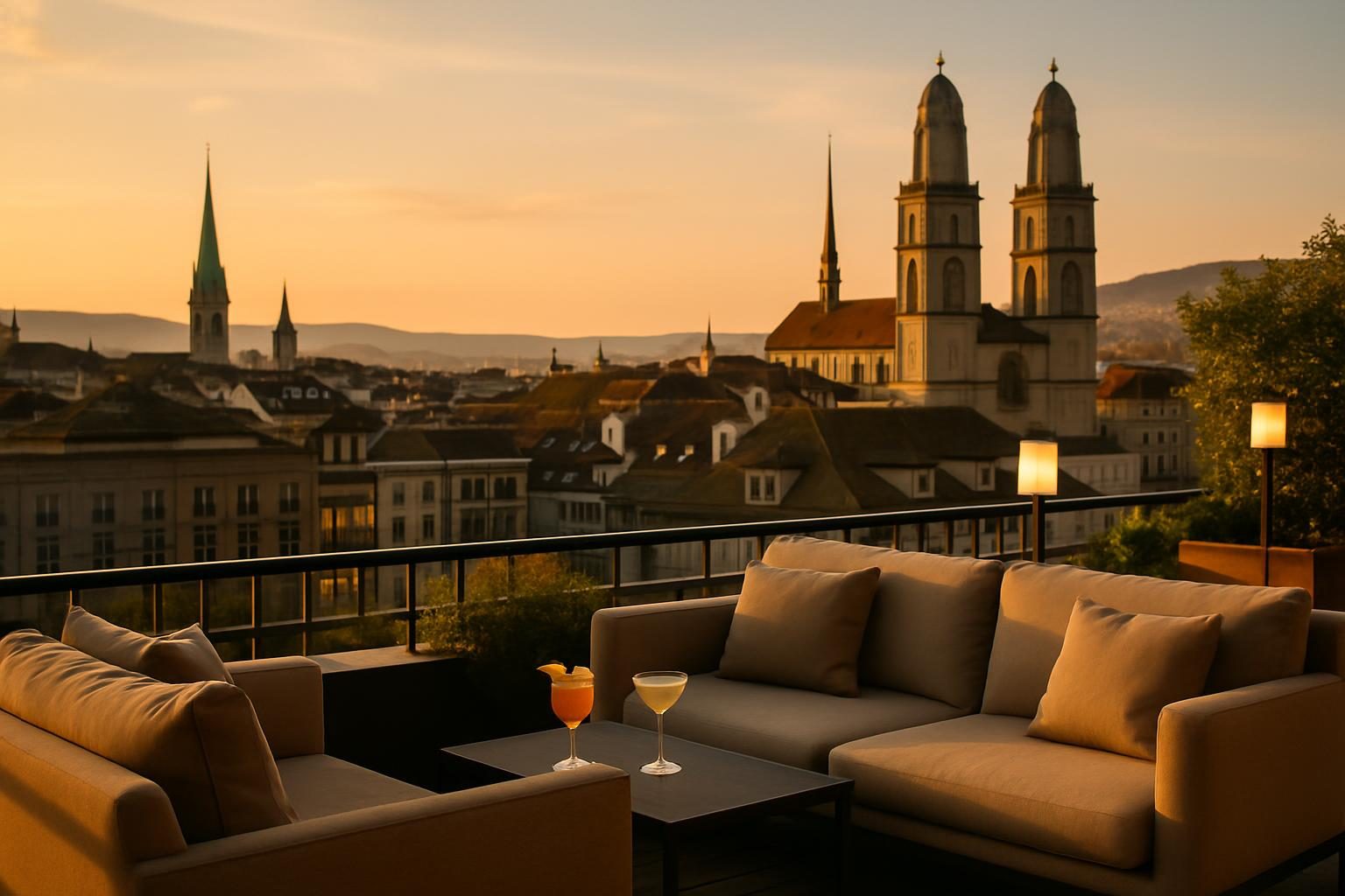 Switzerland — rooftop bar view