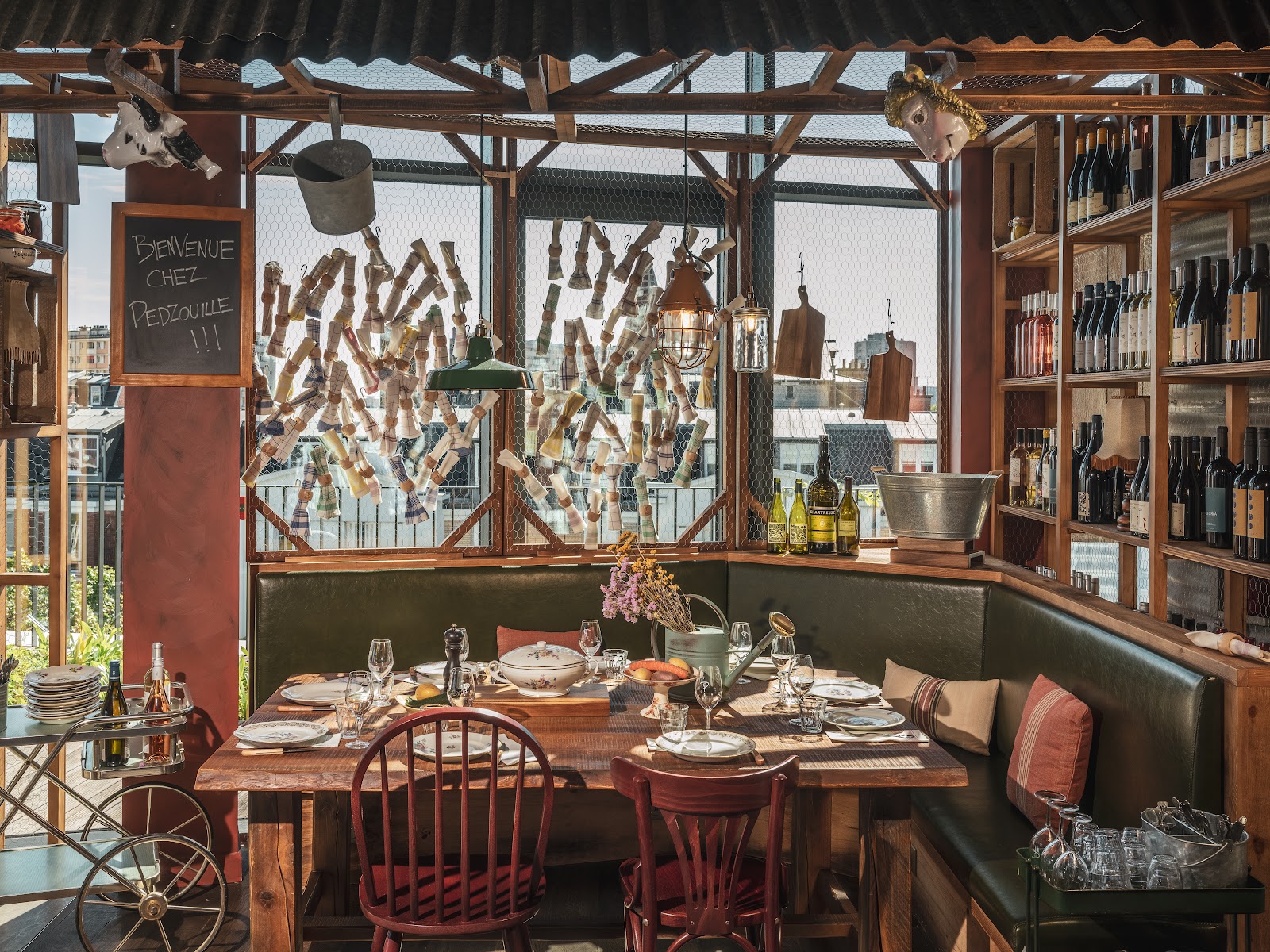 Pedzouille La Grange rooftop bar in Paris, France
