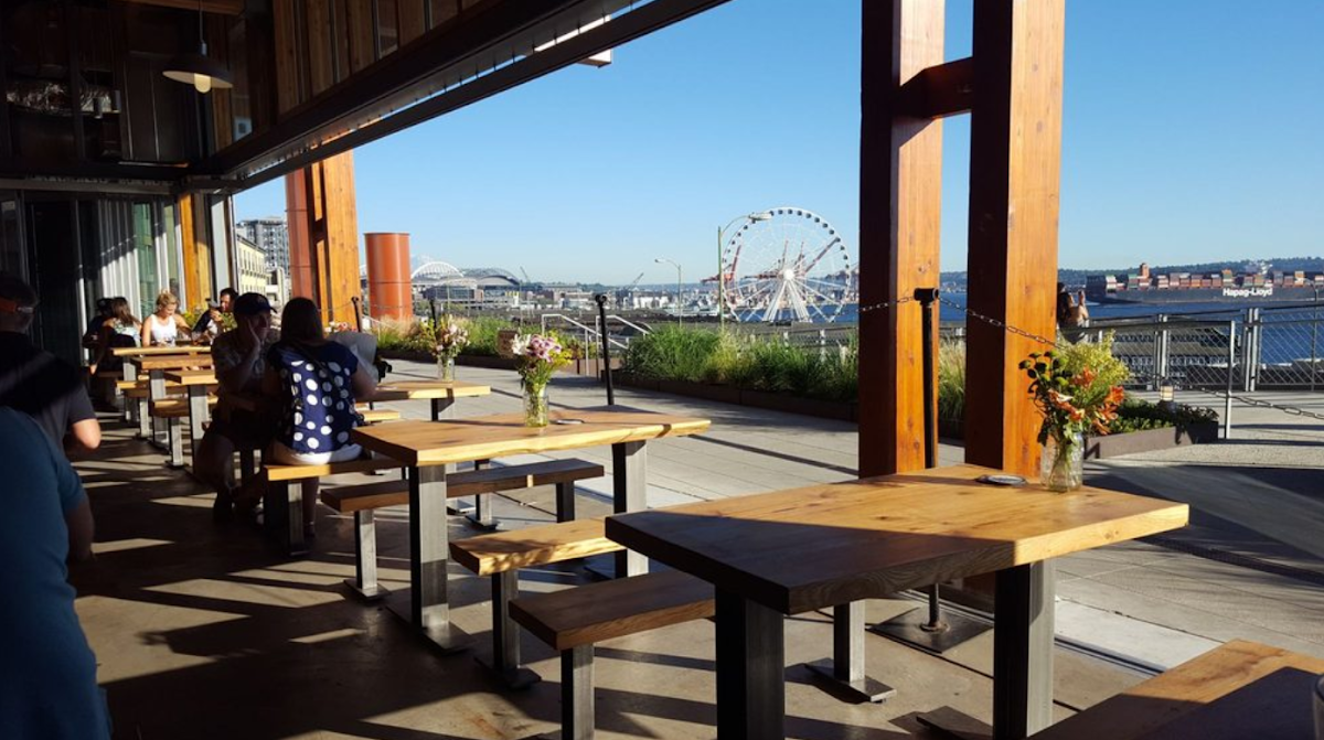 Old Stove Brewing Co — Pike Place rooftop view