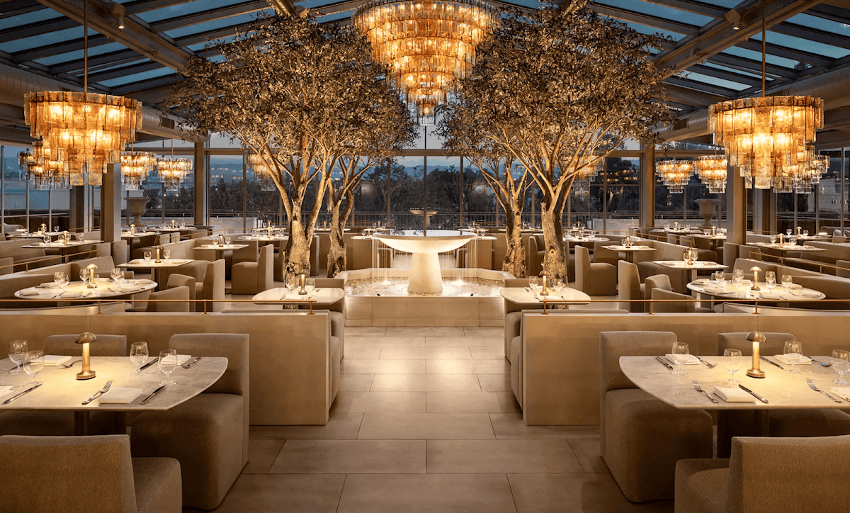 RH Rooftop Restaurant at RH Raleigh rooftop view