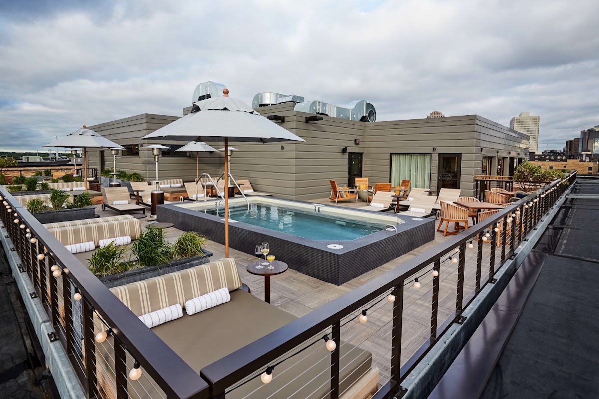Hewing Hotel rooftop view