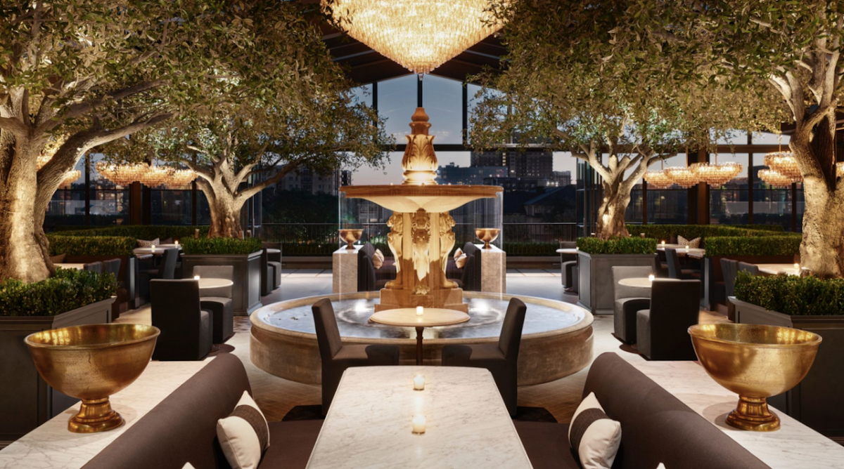 RH Rooftop Restaurant at RH Dallas rooftop view